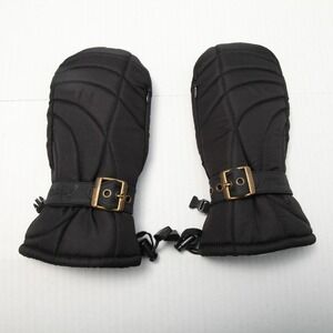 Mad Bomber Mittens Mens Large Black Insulated Leather Palm Buckle Winter Ski